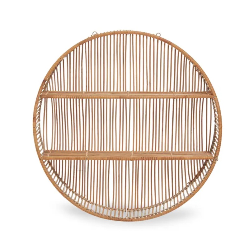 Large Natural Rattan Shelf