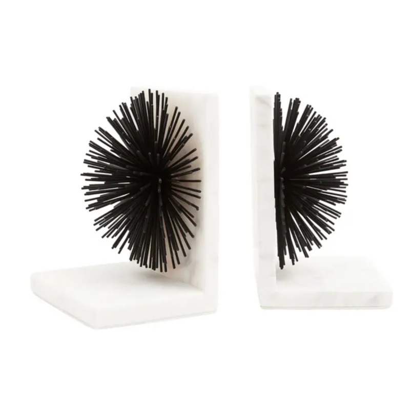 Starburst Black And White Bookends