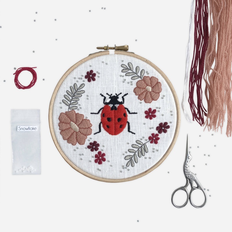 Floral Ladybird Embroidery Kit