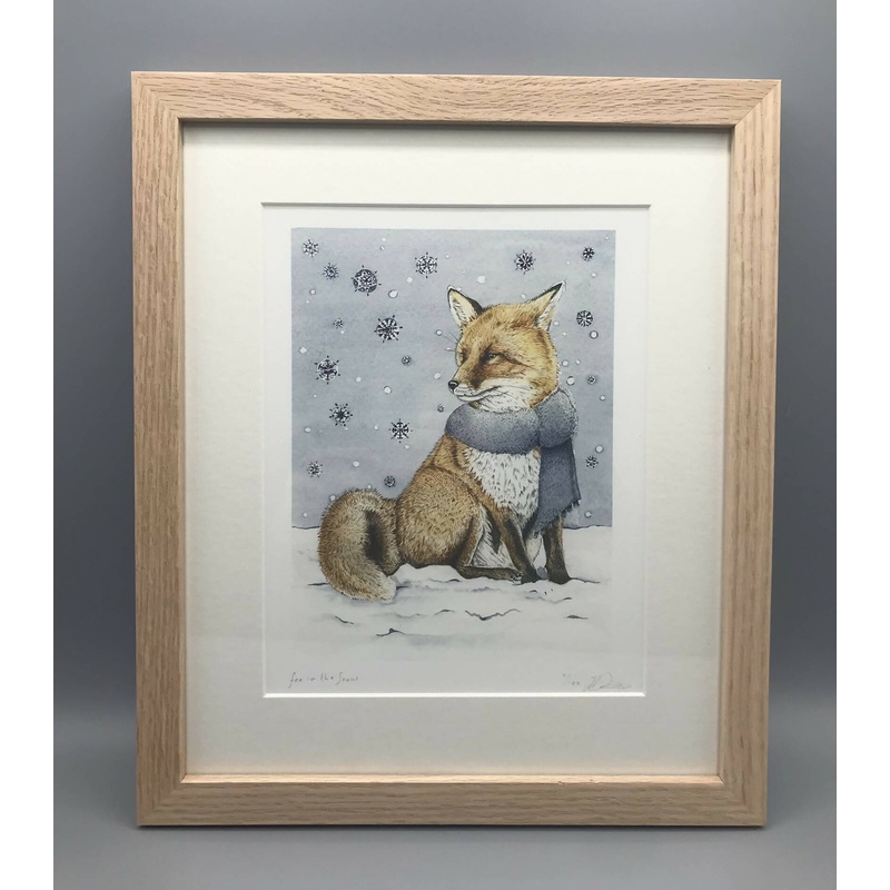 Fox in the Snow – Framed Limited Edition Giclee Print by Jenny Davies