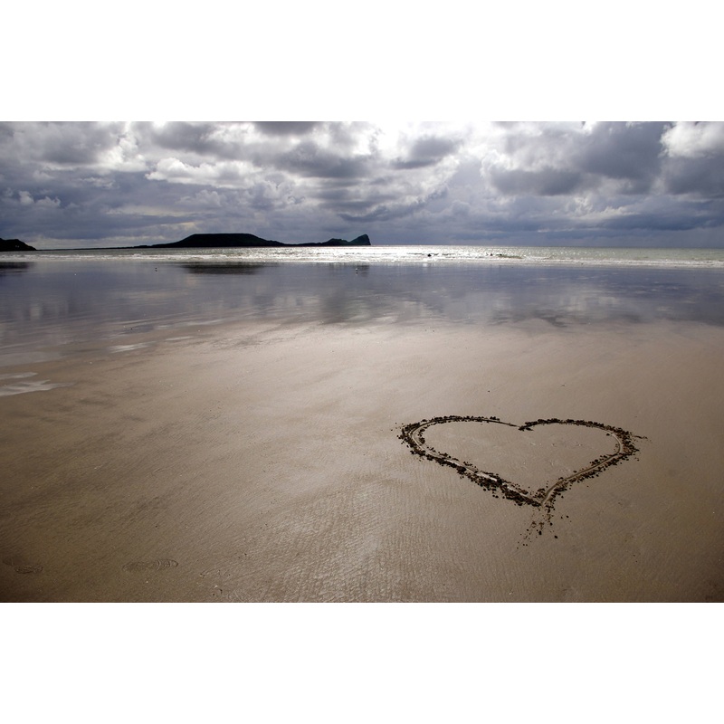 Heart In The Sand, Gower Peninsula (Small Frame)