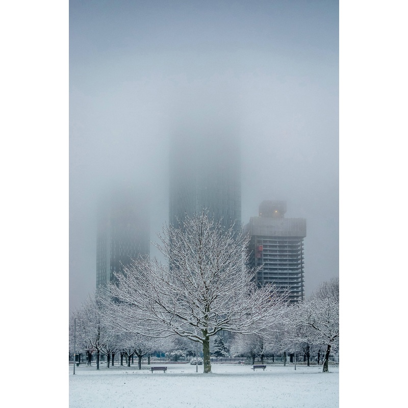 Hulme Park Snow – Print in A4 Mount