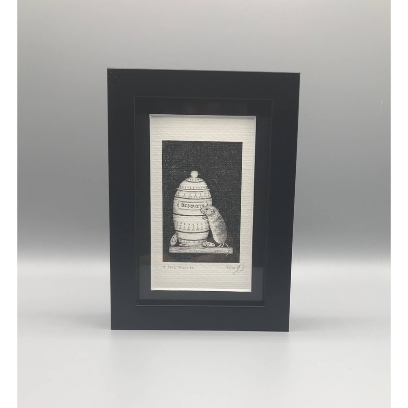 I Love Biscuits – Framed Limited Edition Print by Jenny Davies