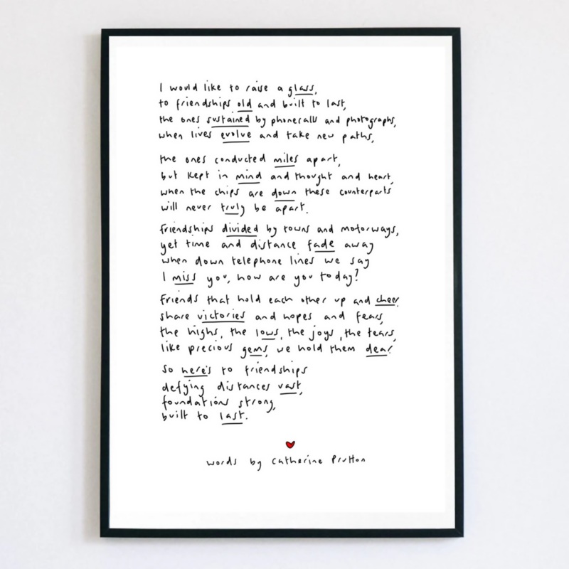 Long Distance Friendship Poem Print