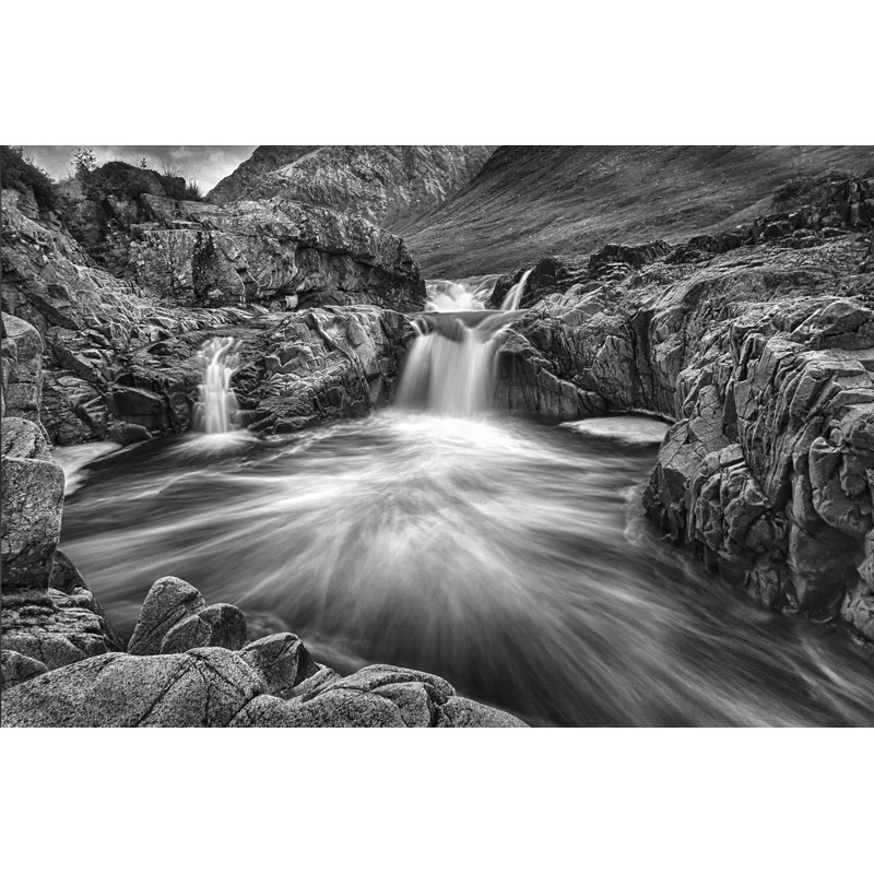 Magical waterfall (b/w)