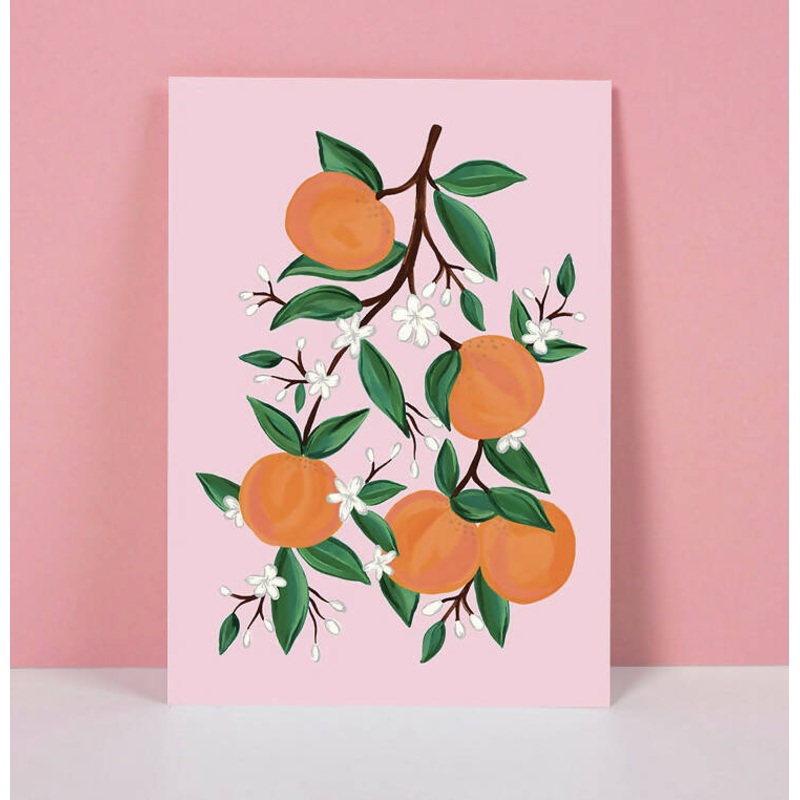 Orange Blossom Pink Art Print A4