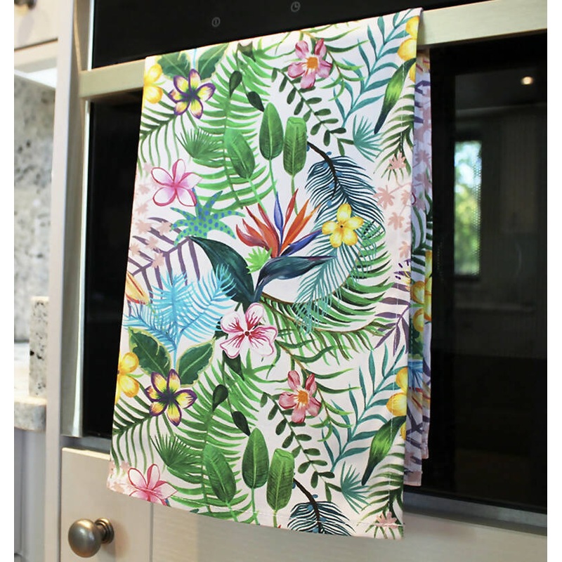 Pink Tropical Tea Towel