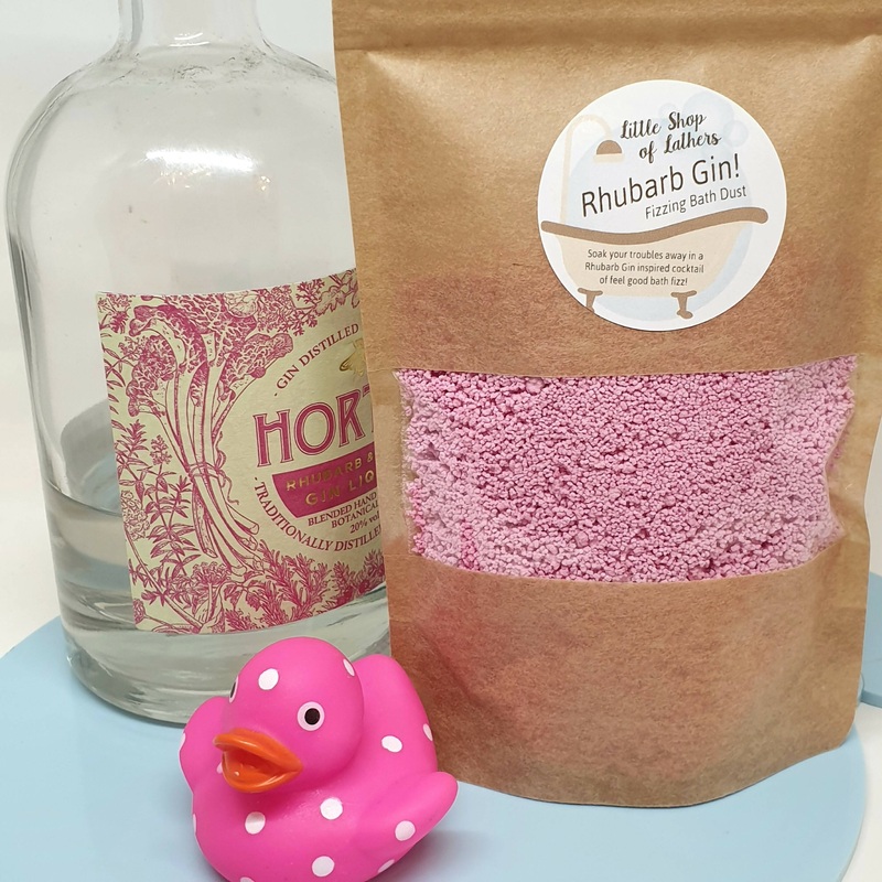 Rhubarb Gin Fizzing Bath Dust|Rhubarb Gin Fizzing Bath Cocktail