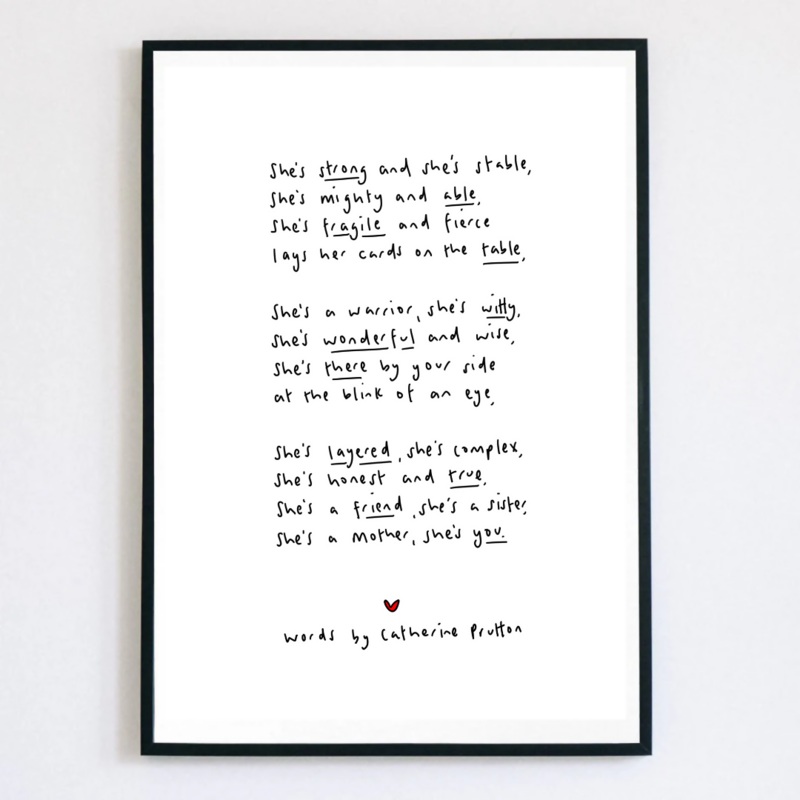 She Poem Print|A4|A5|A4 Framed
