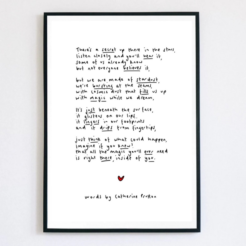 Stardust Poem Print|A4|A5|A4 Framed|A5 Framed
