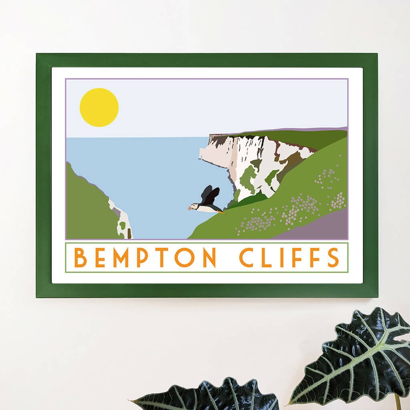 Bempton Cliffs Travel Poster|Bempton A5|Bempton A4|Bempton A3