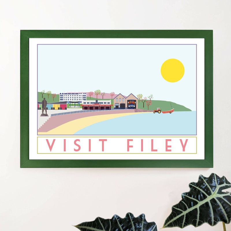 Filey Travel Poster|Filey A5|Filey A4|Filey A3