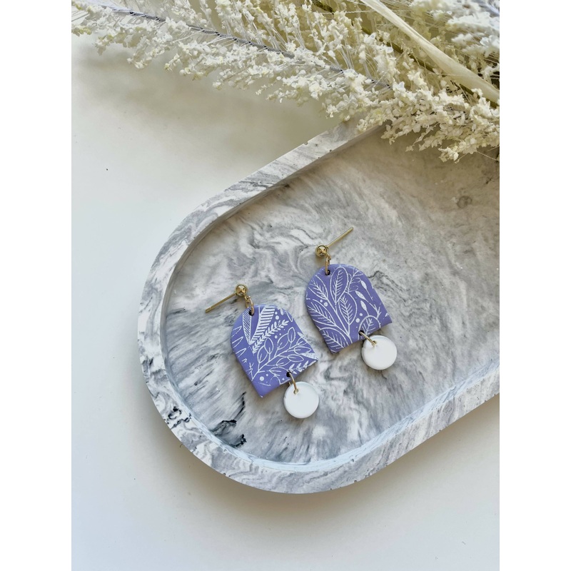 Floral Print No. 2 – Handmade Polymer Clay Earrings