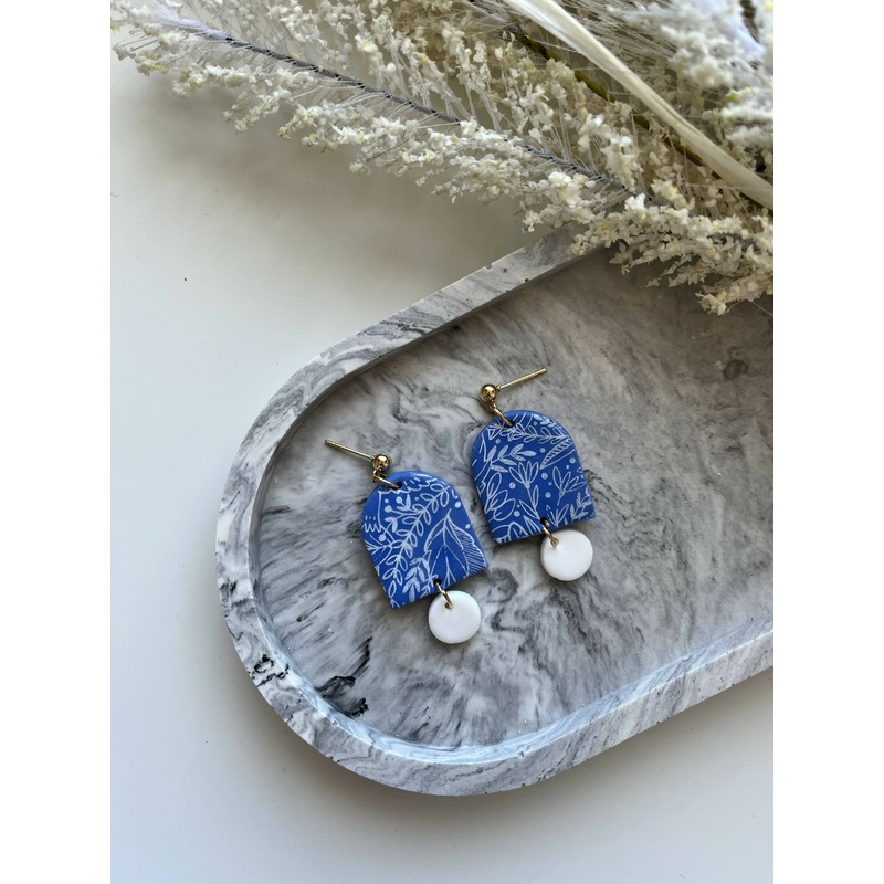 Floral Print No. 3 – Handmade Polymer Clay Earrings