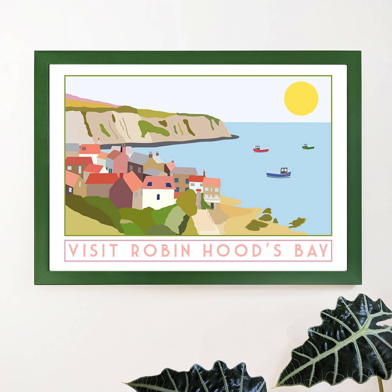 Robin Hoods Bay Travel Poster|Robin Hoods Bay A5|Robin Hoods Bay A4|Robin Hoods Bay A3