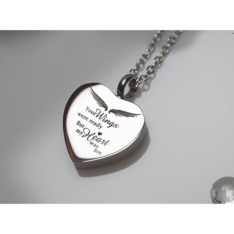 Stainless Steel Wings Urn Pendant