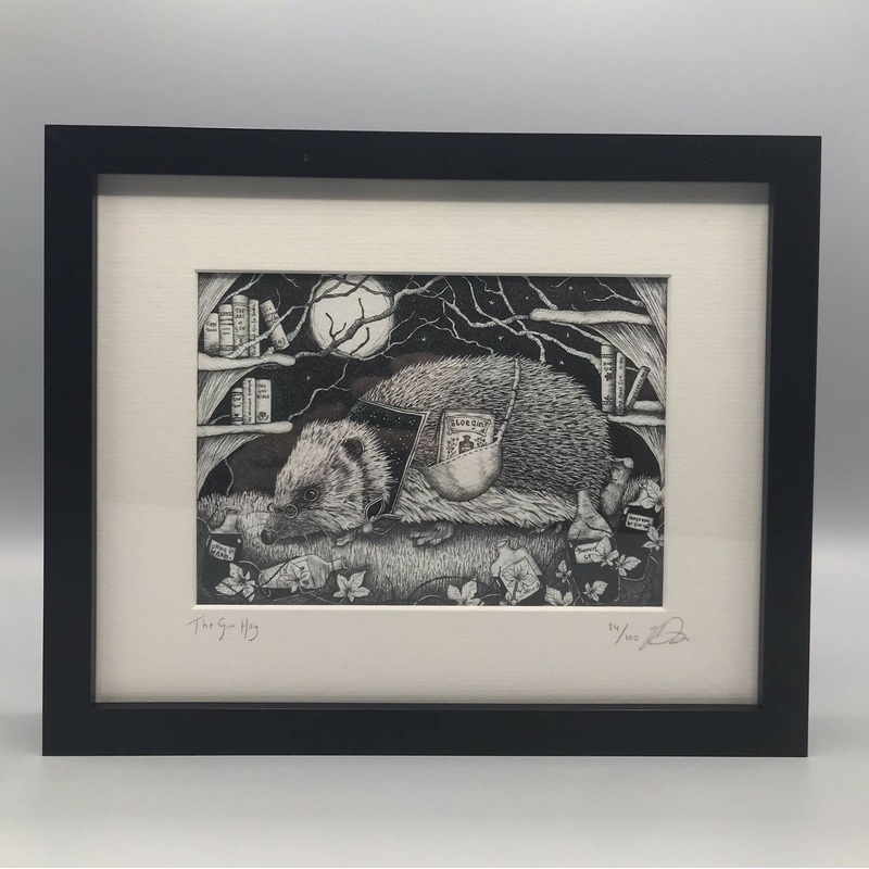 The Gin Hog – Limited Edition Print by Jenny Davies