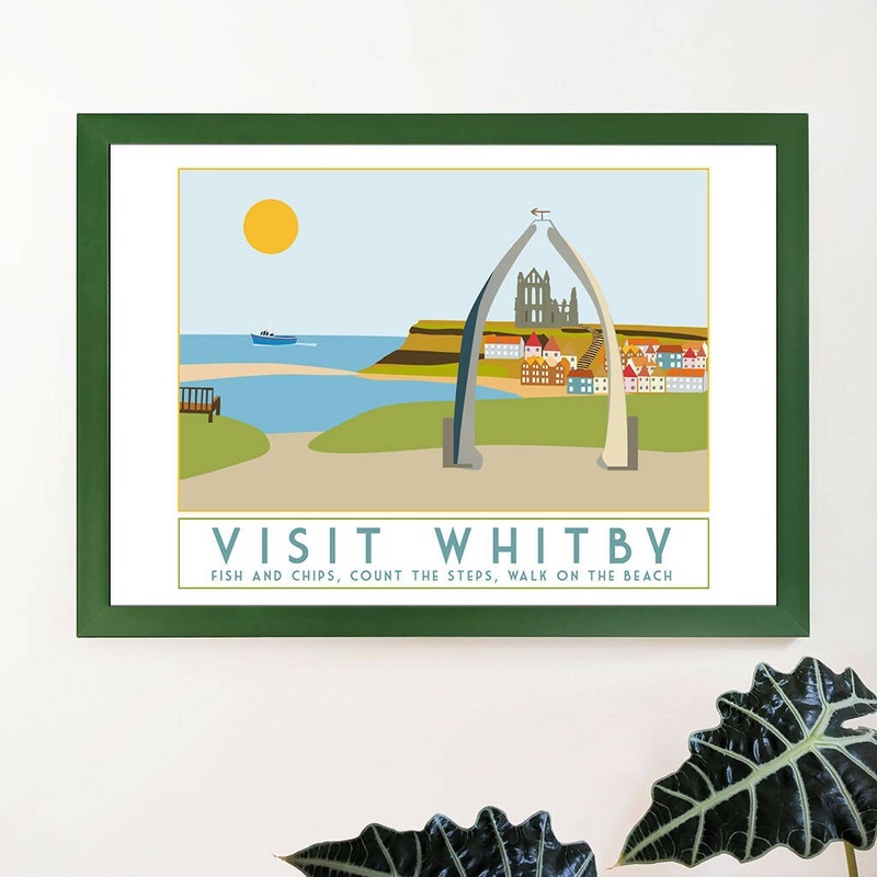 Visit Whitby Travel Poster|Whitby A5|Whitby A4|Whitby A3