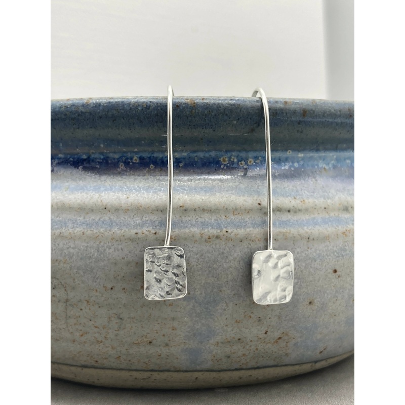 Wide Rectangle drop earrings