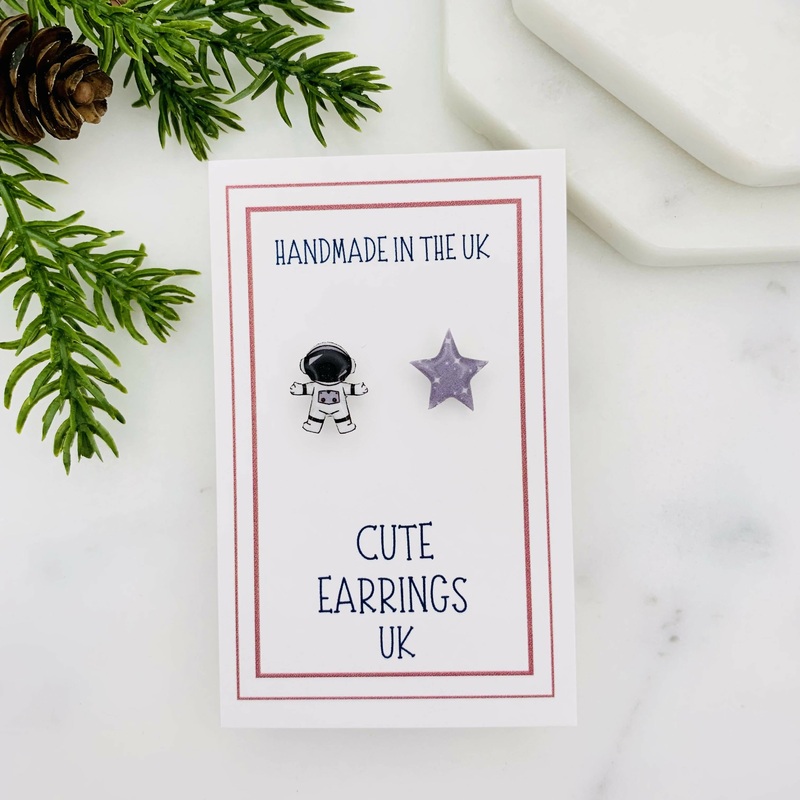 Astronaut & Star Mismatched Stud Earrings