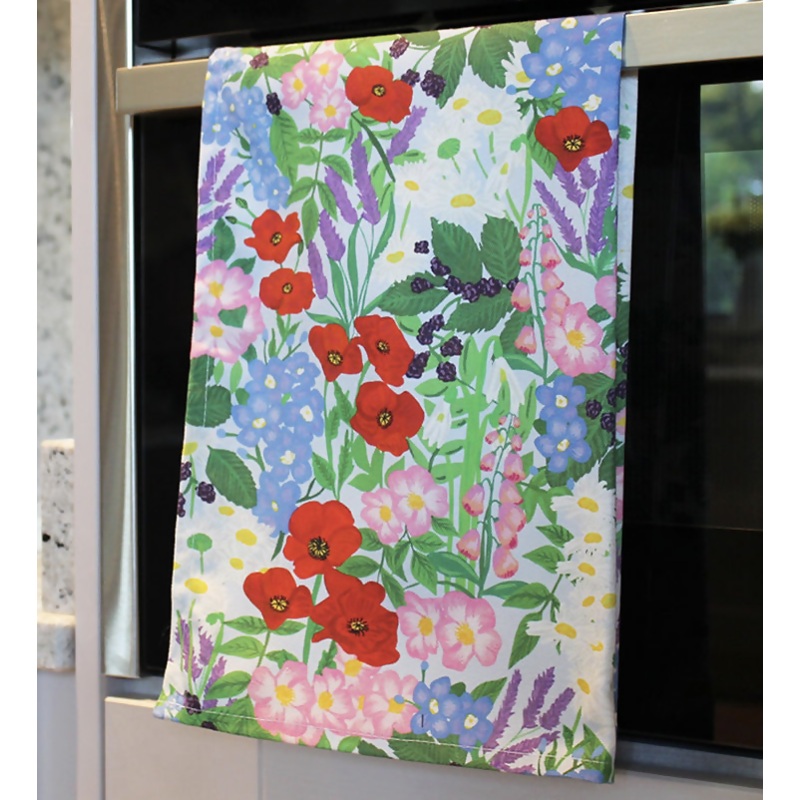 British Wildflower Tea Towel
