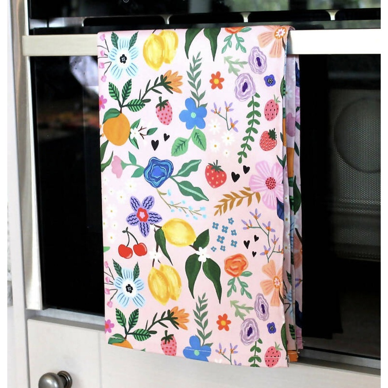 Fruity Floral Tea Towel