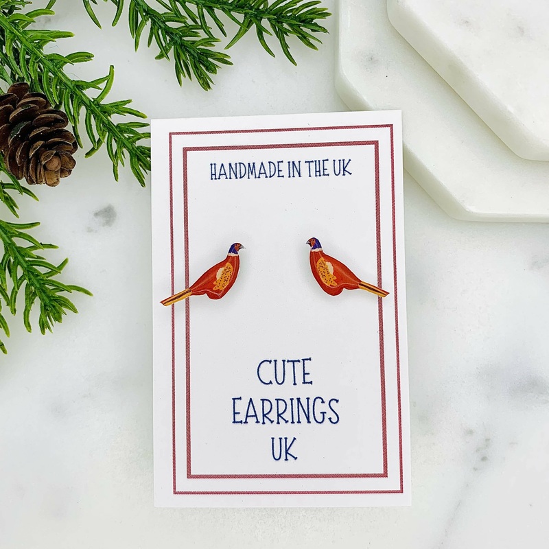 Pheasant Stud Earrings