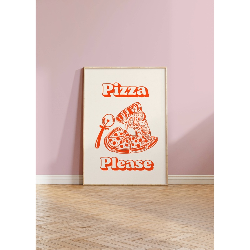 Pizza Please Print|A5|A4|A3|Orange|Black|Green