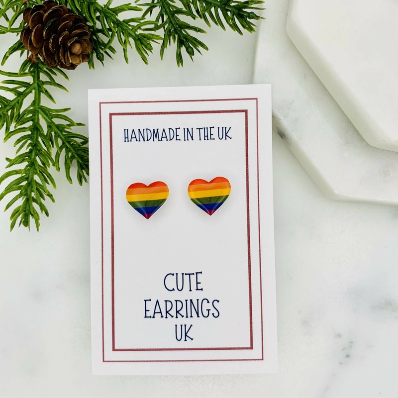 Pride LGBT Heart Stud Earrings
