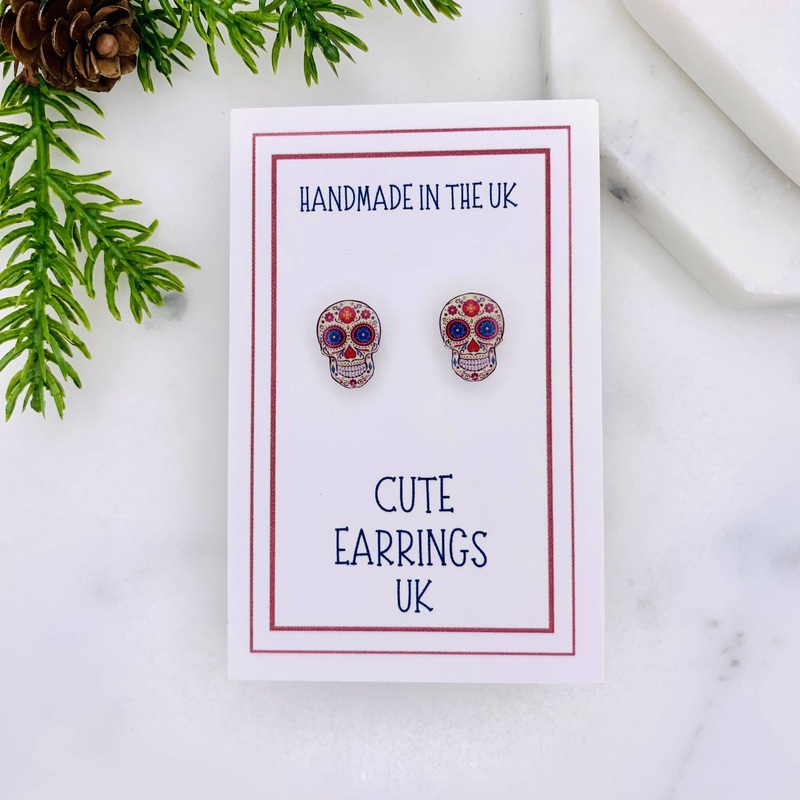 Sugar Skull Stud Earrings