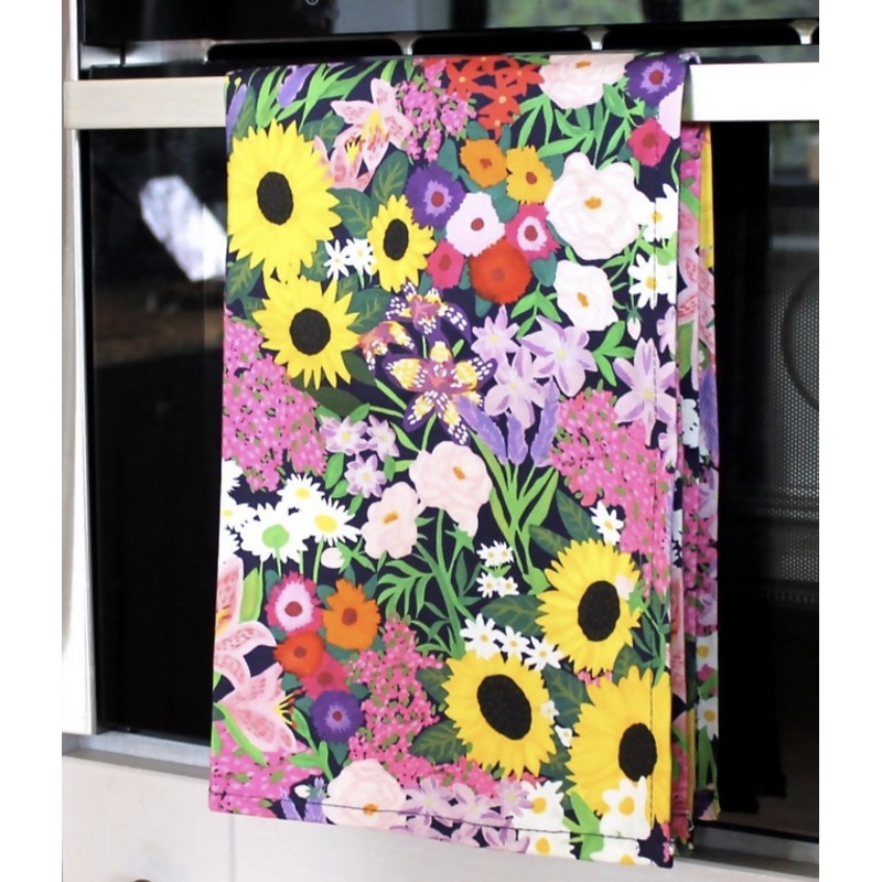 Summer In Bloom Tea Towel