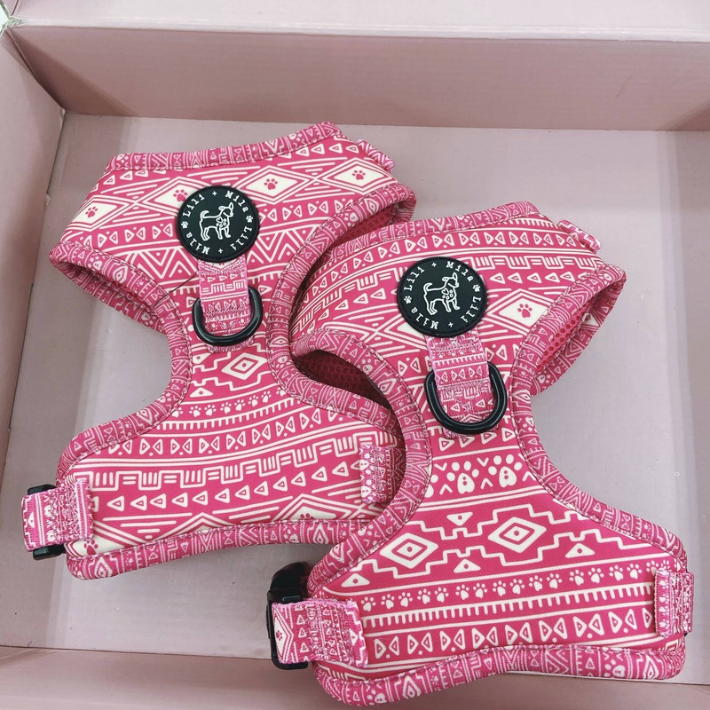Aztec (Pink) Dog Harness|x small|small|medium|large