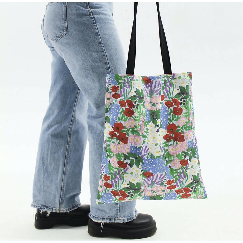 British Wildflower Print Tote Bag