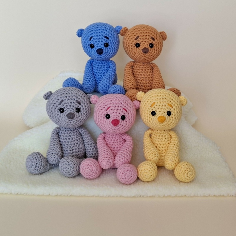 Cotton Bear|Pink|Yellow|Grey|Orange/Brown|Blue