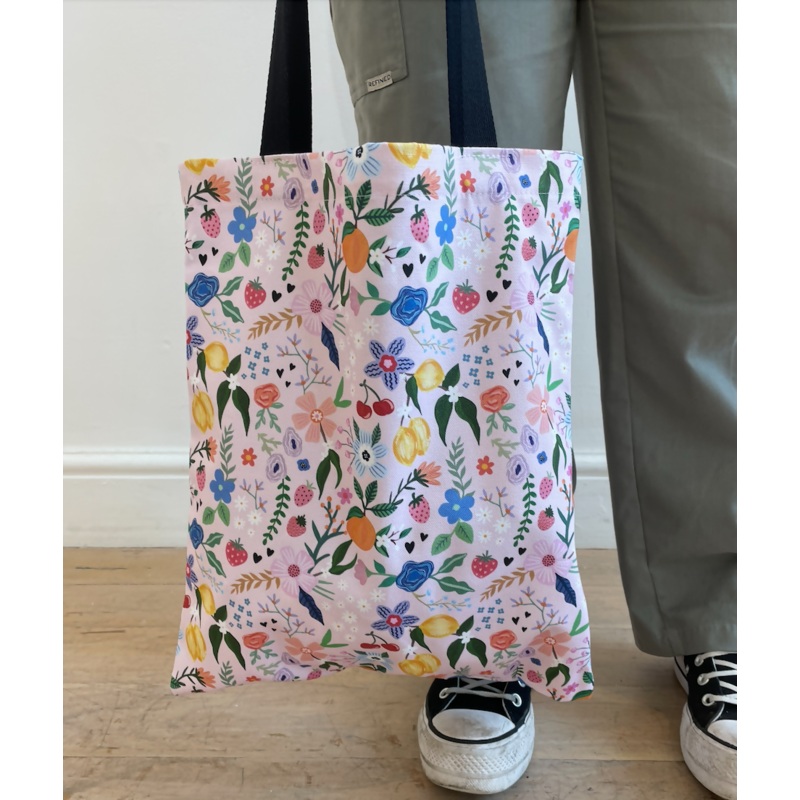 Fruity Floral Tote Bag