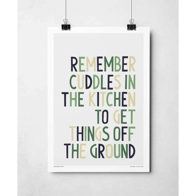 Remember Cuddles In The Kitchen Print