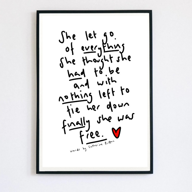 She Let Go Poem Print|A5|A4|A4 Framed