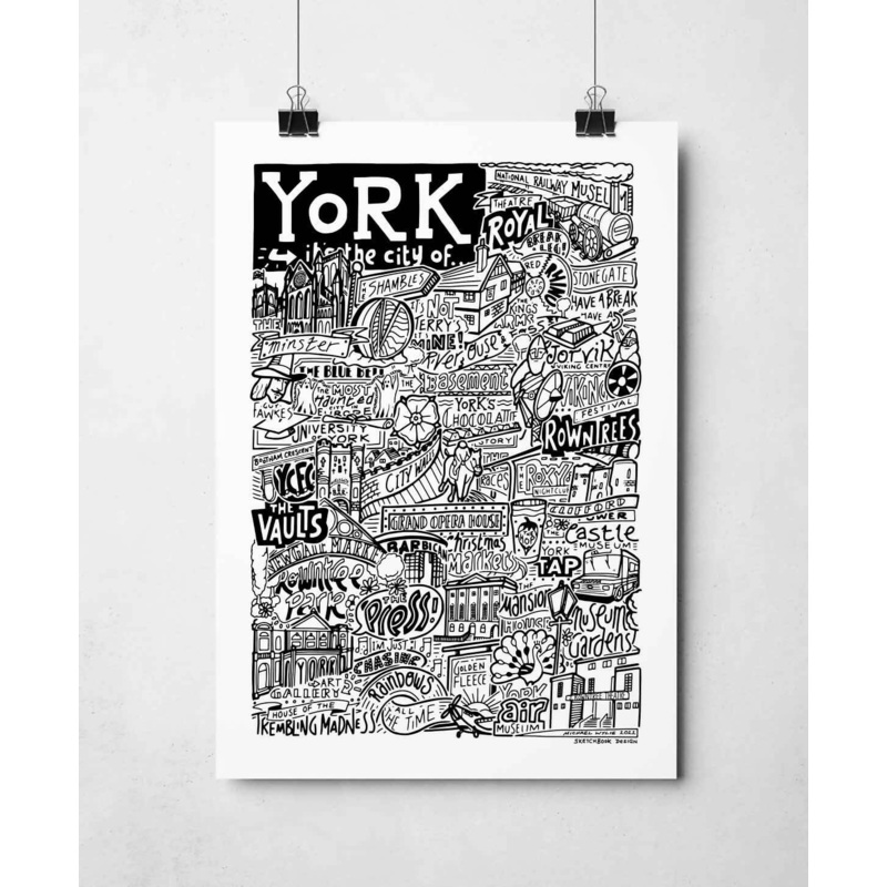 York Landmarks Print