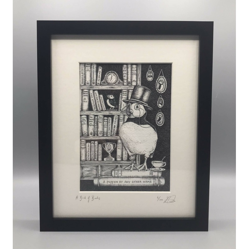 A Bird Of Books – Framed Limited Edition Print by Jenny Davies