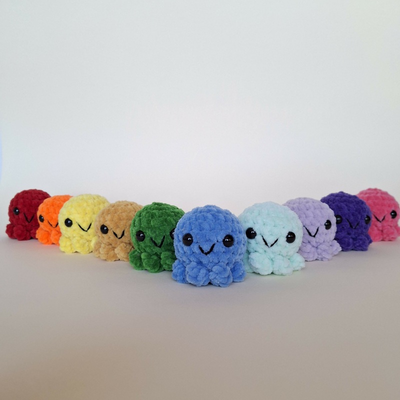 Baby Octopus|Red|Orange|Yellow|Gold|Dark Green|Light Green|Blue|Dark Purple|Light Purple|Bright Pink|Light Pink