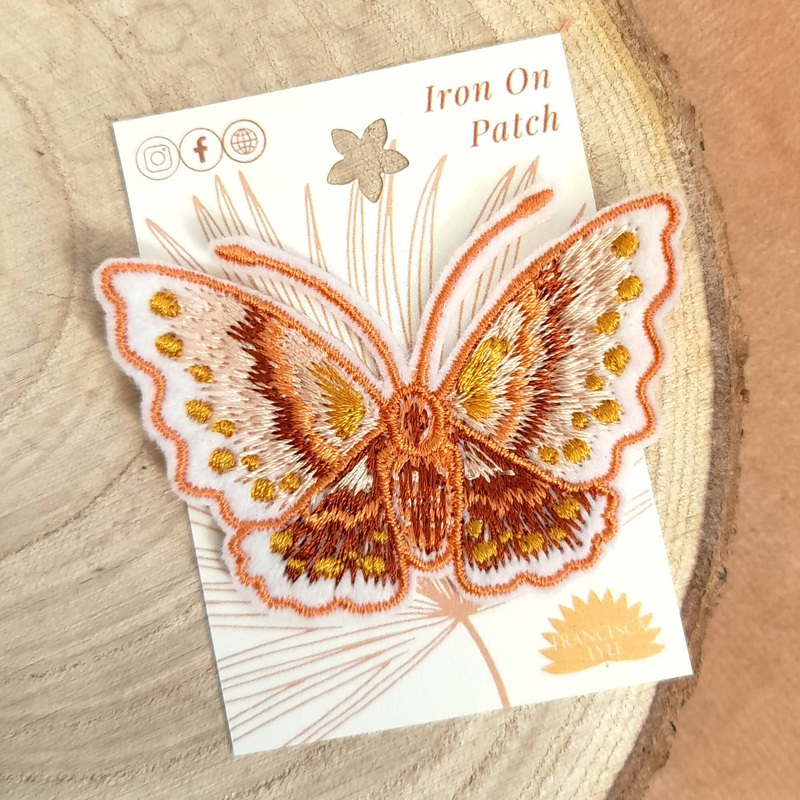 Butterfly Iron-on Patches|Pink, Orange and White Butterfly Patch|Blue and Black Butterfly Patch