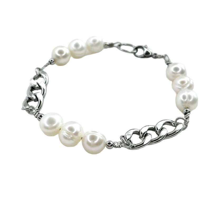 Curb Chain & Pearl|Bracelet|Necklace