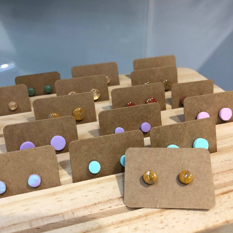 Dot Stud Polymer Clay Earrings: Small