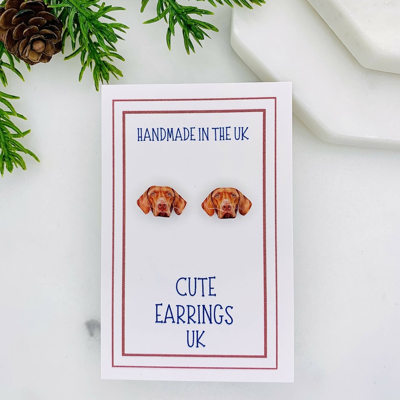 Hungarian Vizsla Dog Stud Earrings