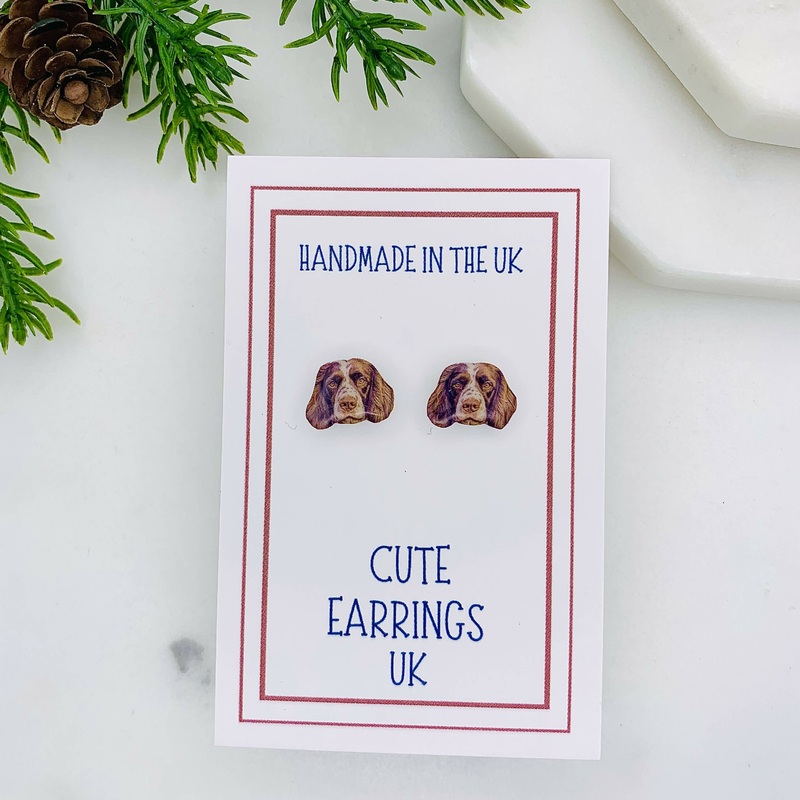 Springer Spaniel Dog Stud Earrings