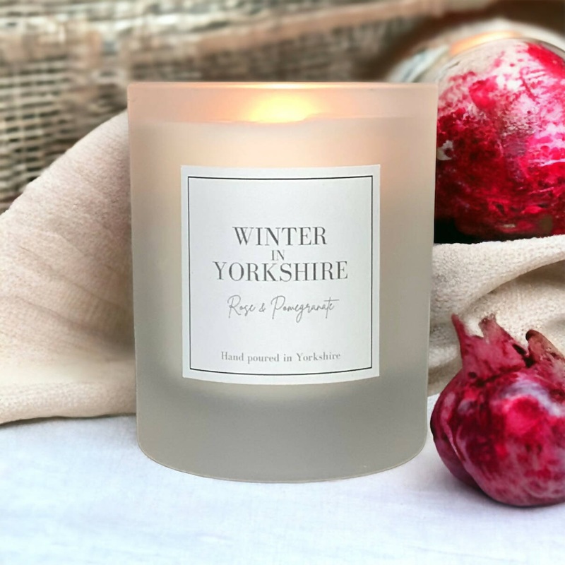 Winter in Yorkshire – Rose and Pomegranate Candle – 150g