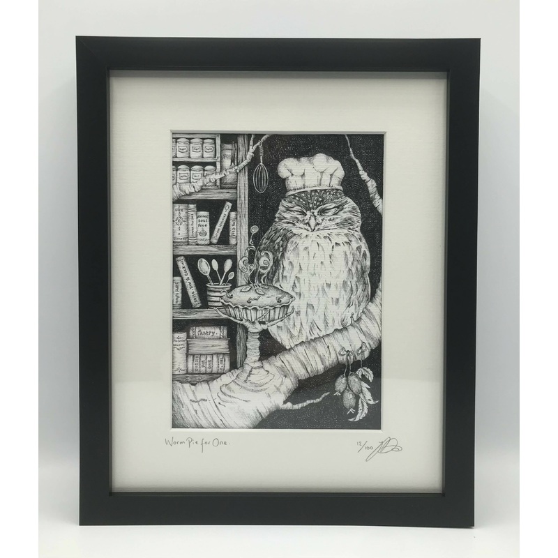 Worm Pie For One – Framed Limited Edition Print by Jenny Davies