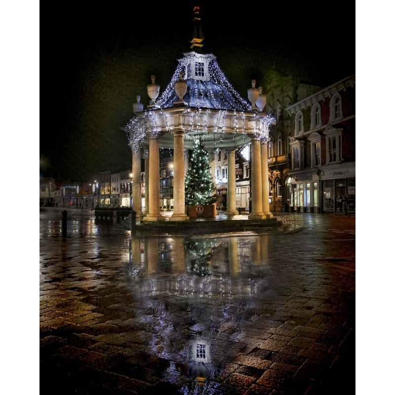 Xmas Beverley Market Cross|16×12 mounted|10×8 mounted|16×12 framed|A4 framed