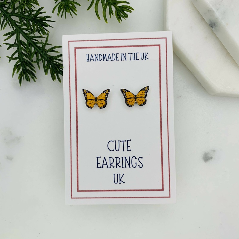 Yellow Butterfly Stud Earrings