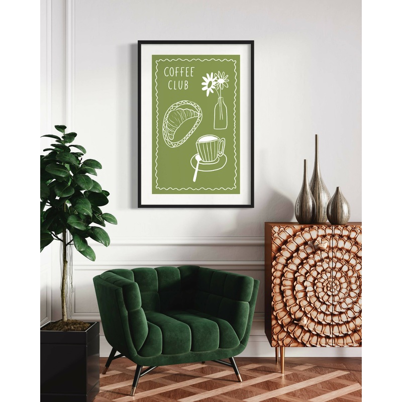 Coffee Club Print – Green|A5|A4|A3